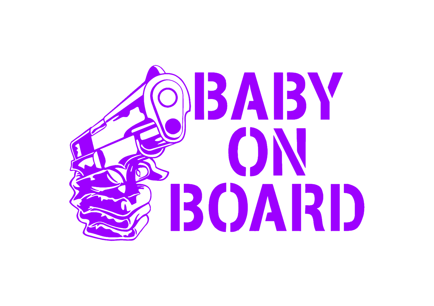 Sticker - BABY ON BOARD GUN