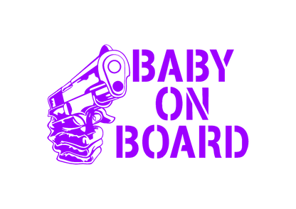 Sticker - BABY ON BOARD GUN