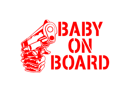 Sticker - BABY ON BOARD GUN