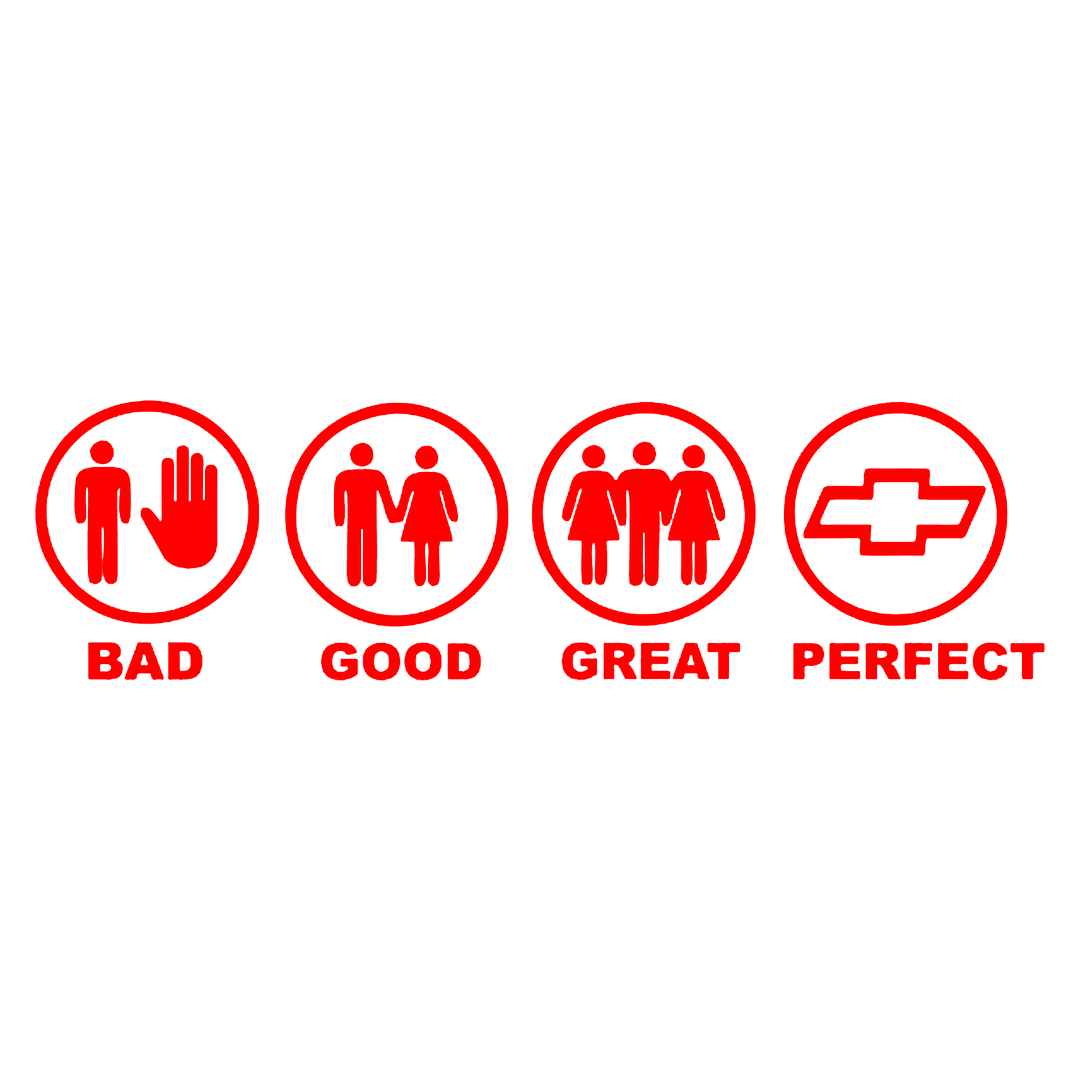 Sticker - BAD GOOD PERFECT CHEVROLET