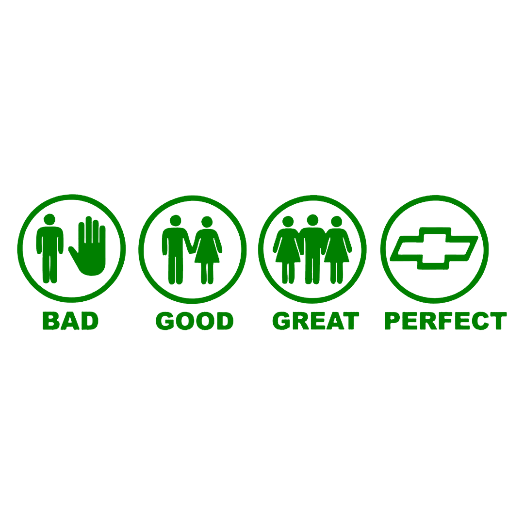 Sticker - BAD GOOD PERFECT CHEVROLET