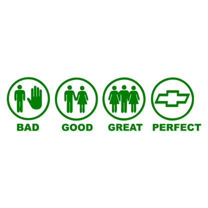 Sticker - BAD GOOD PERFECT CHEVROLET