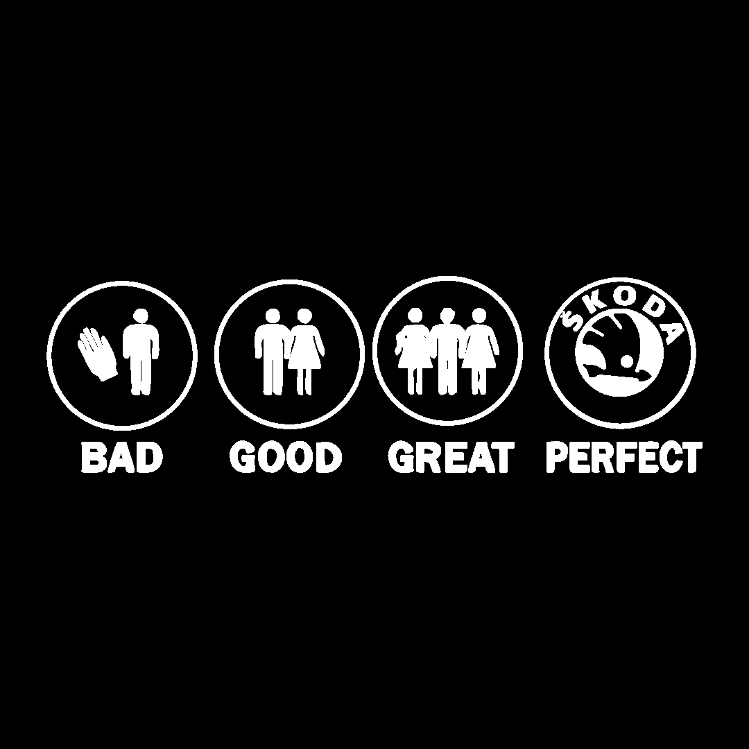 Sticker - BAD GOOD PERFECT SKODA