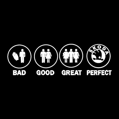 Sticker - BAD GOOD PERFECT SKODA