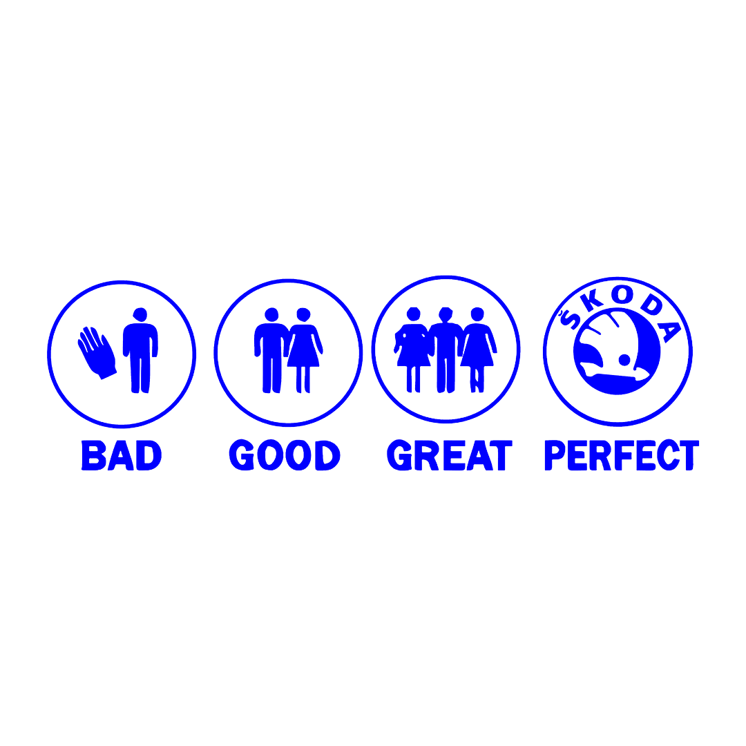 Sticker - BAD GOOD PERFECT SKODA