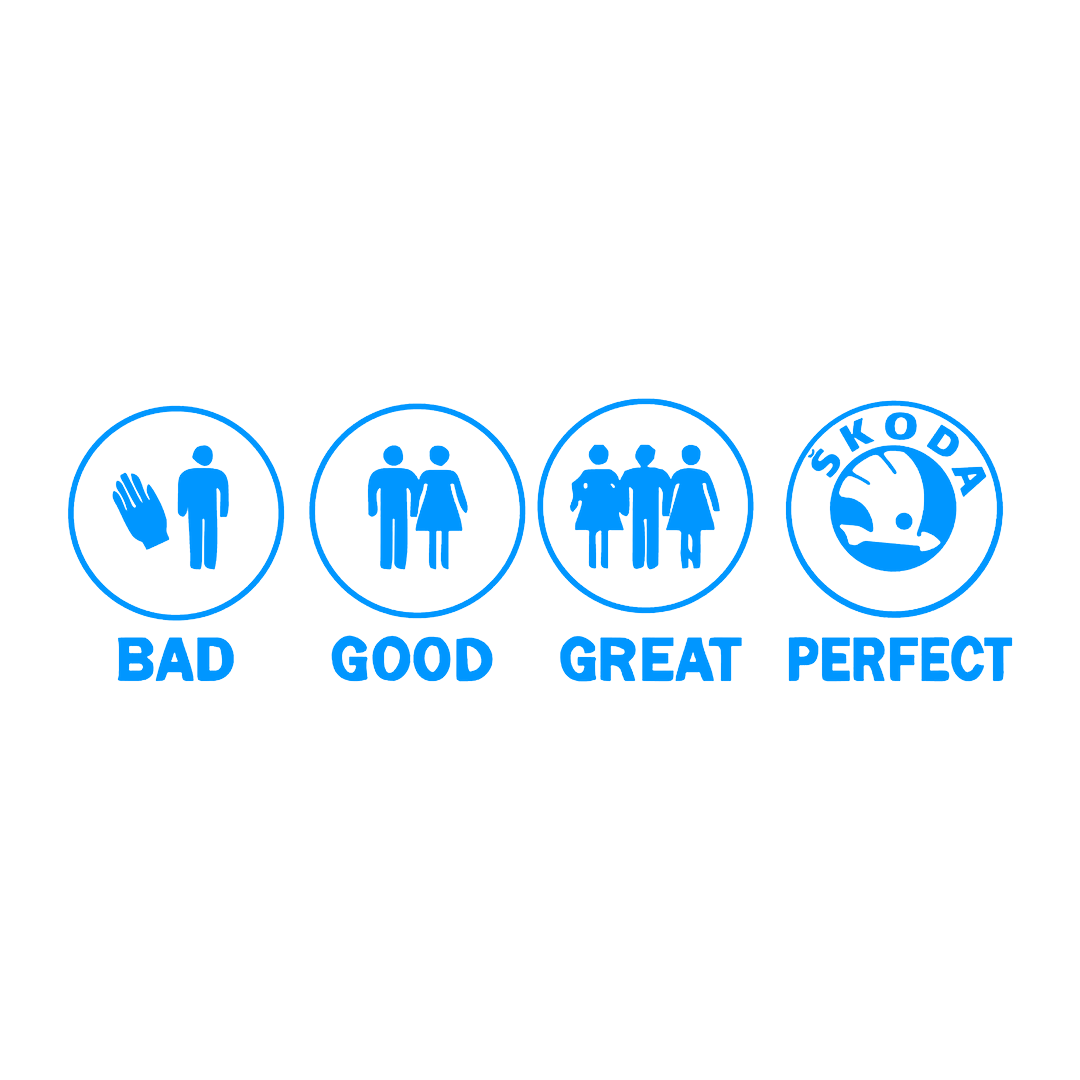 Sticker - BAD GOOD PERFECT SKODA