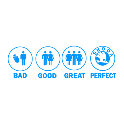 Sticker - BAD GOOD PERFECT SKODA