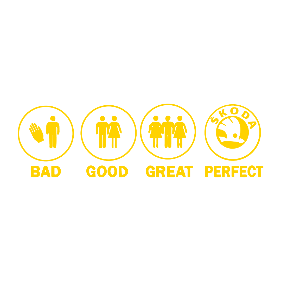 Sticker - BAD GOOD PERFECT SKODA