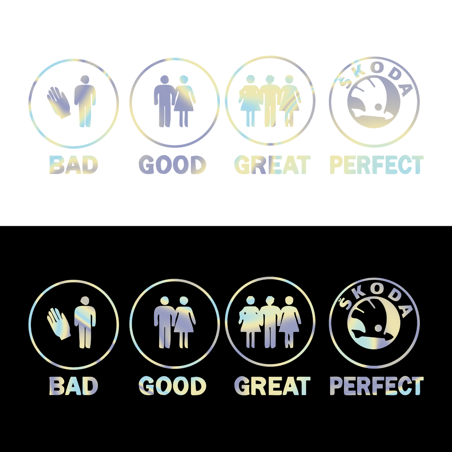 Sticker - BAD GOOD PERFECT SKODA