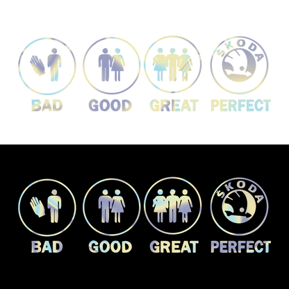 Sticker - BAD GOOD PERFECT SKODA