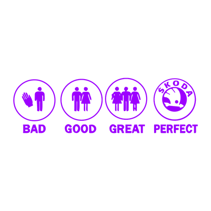 Sticker - BAD GOOD PERFECT SKODA