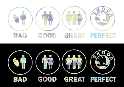 Sticker - BAD GOOD PERFECT SKODA