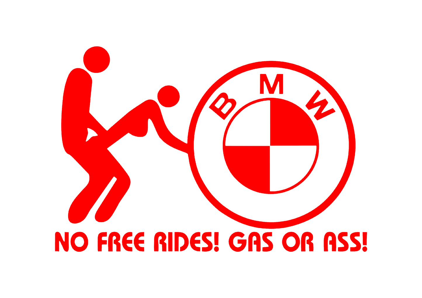 Sticker - BMW NO FREE RIDES 2