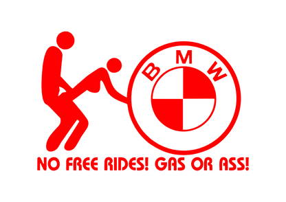 Sticker - BMW NO FREE RIDES 2