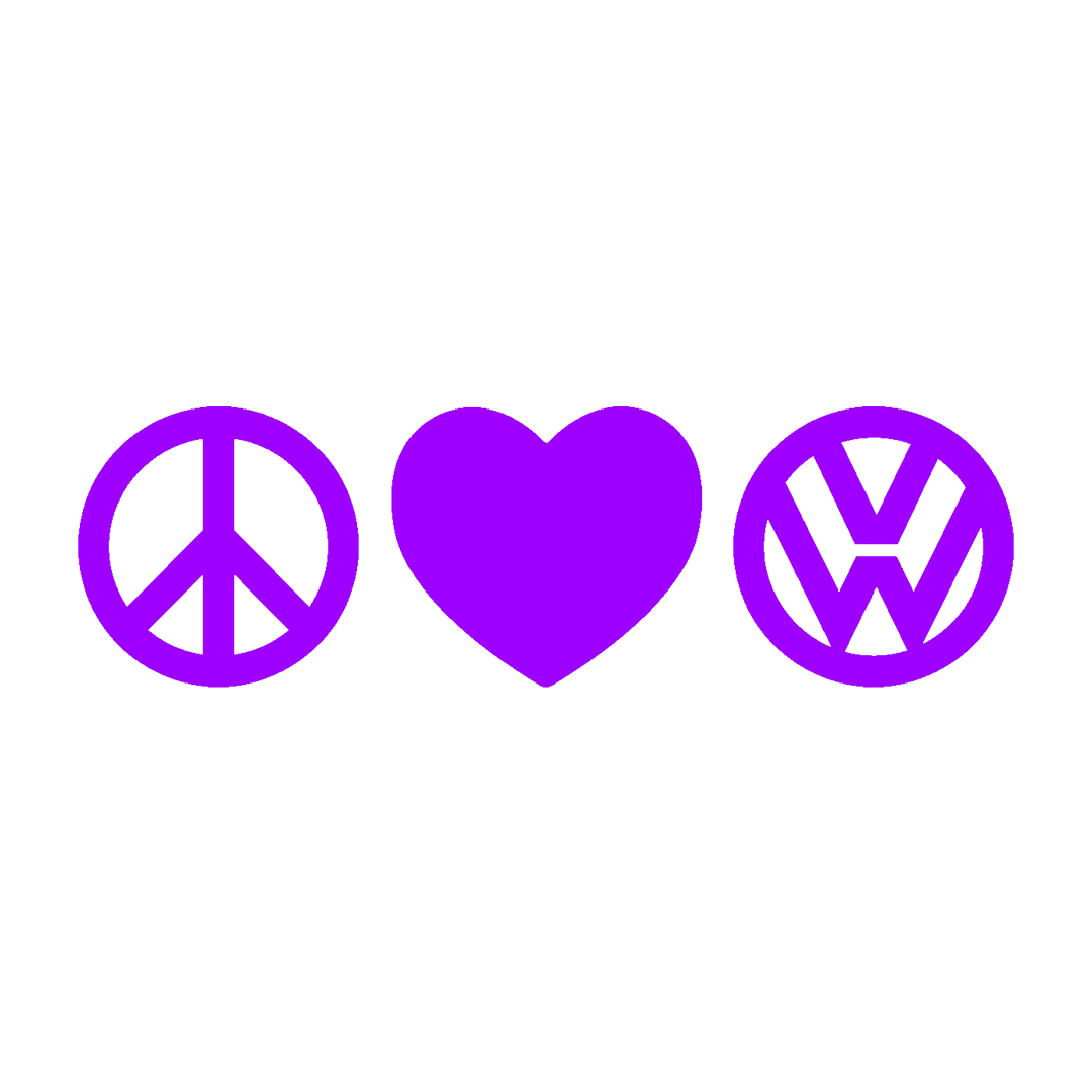 Sticker - PEACE LOVE VOLKSWAGEN 2