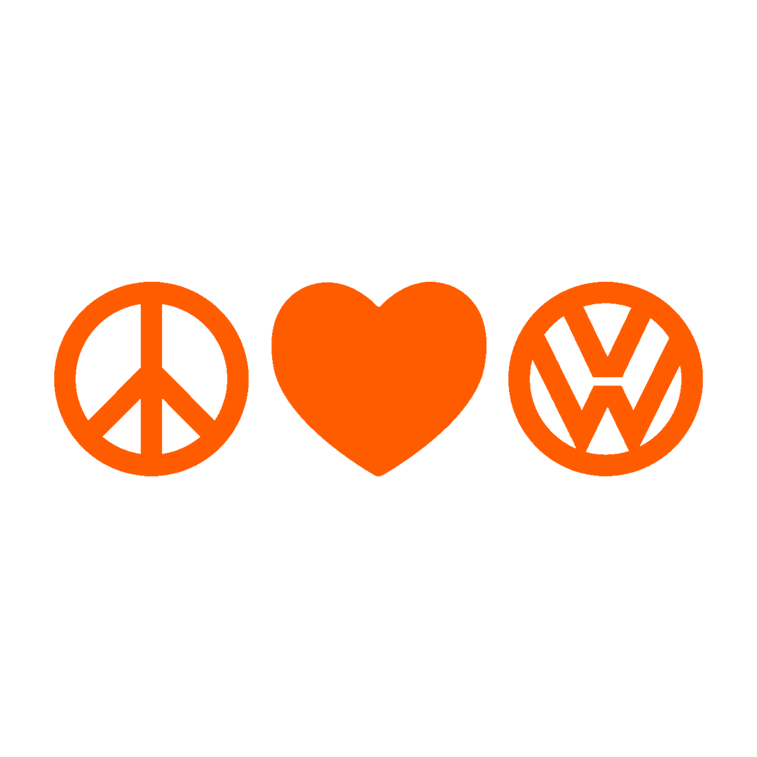 Sticker - PEACE LOVE VOLKSWAGEN 2