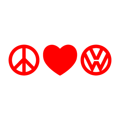 Sticker - PEACE LOVE VOLKSWAGEN 2