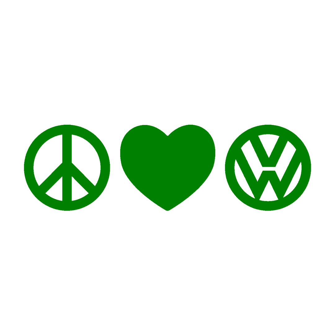 Sticker - PEACE LOVE VOLKSWAGEN 2