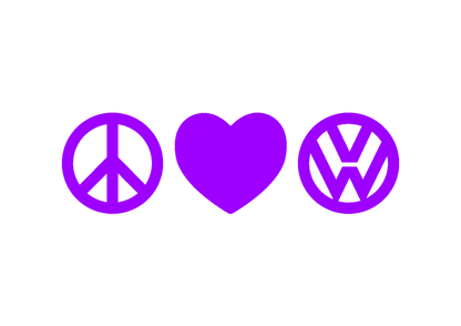 Sticker - PEACE LOVE VOLKSWAGEN 2