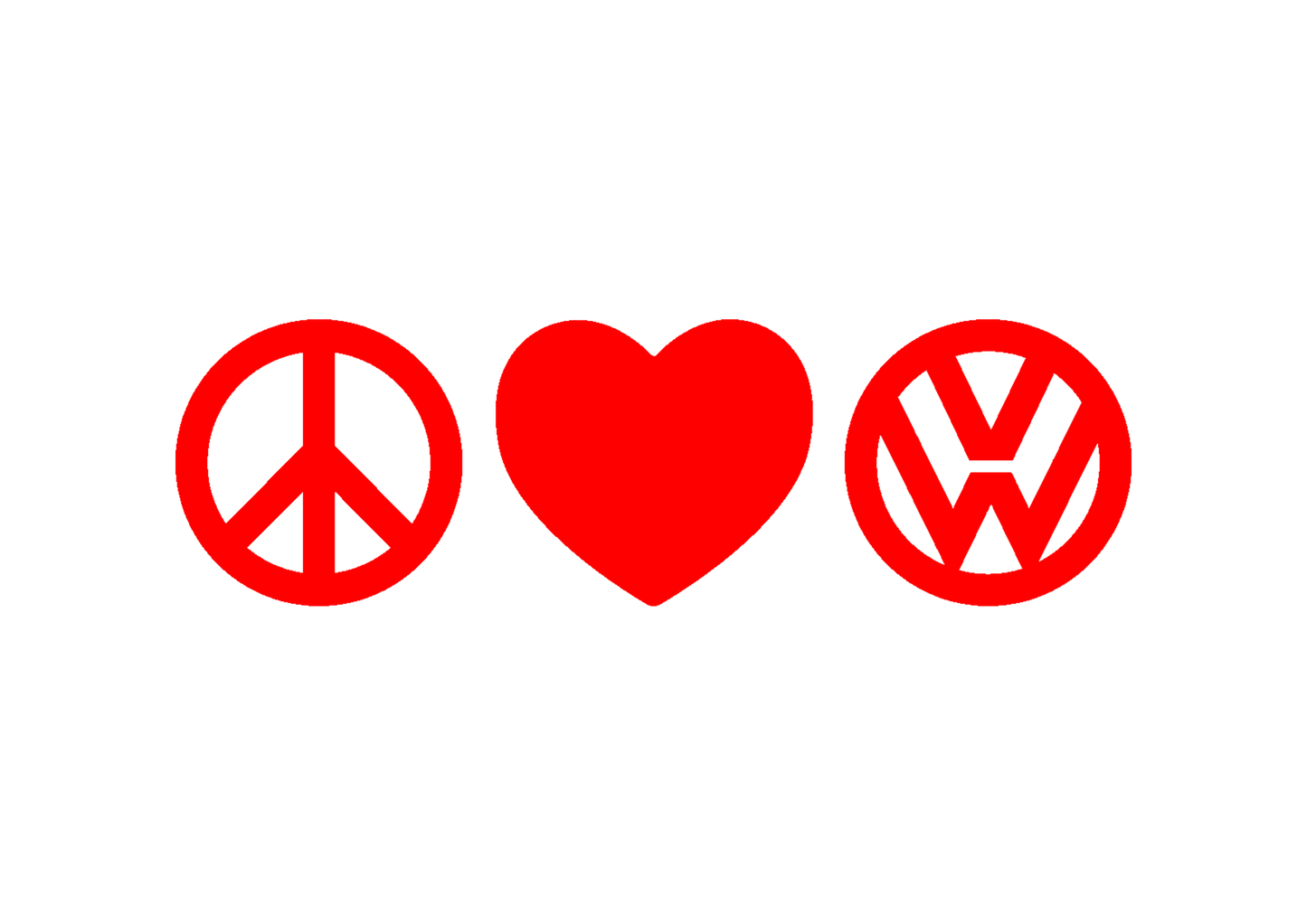 Sticker - PEACE LOVE VOLKSWAGEN 2