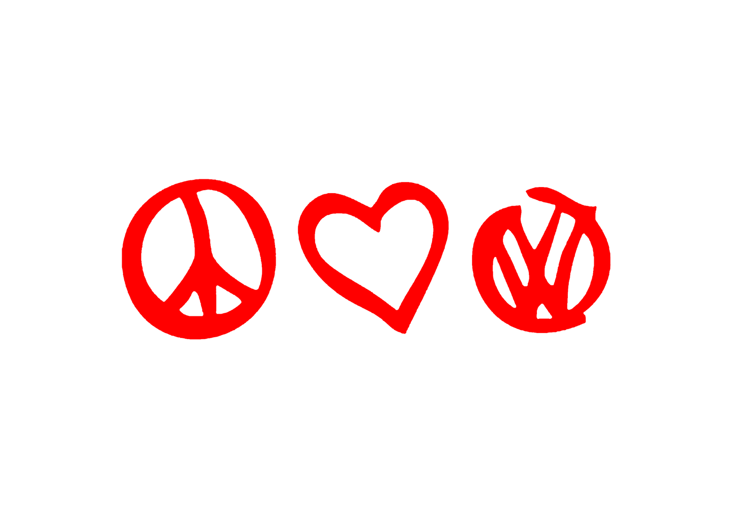 Sticker - PEACE LOVE VOLKSWAGEN