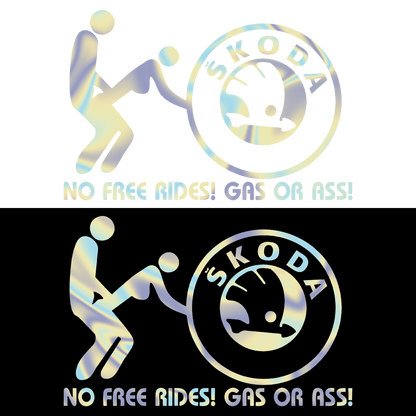 Sticker - SKODA NO FREE RIDES 2