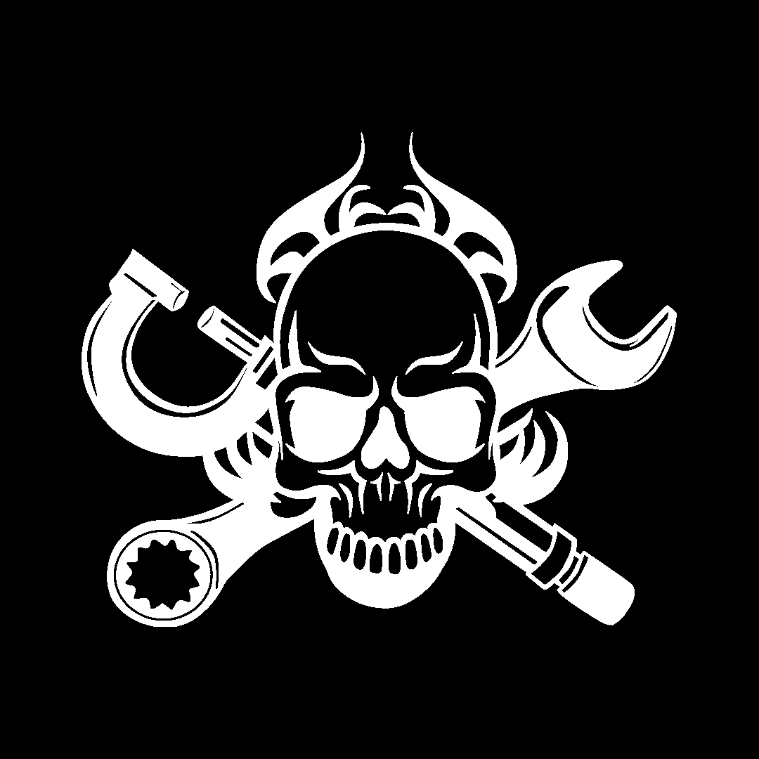 Sticker - SKULL FLAME&WRENCH