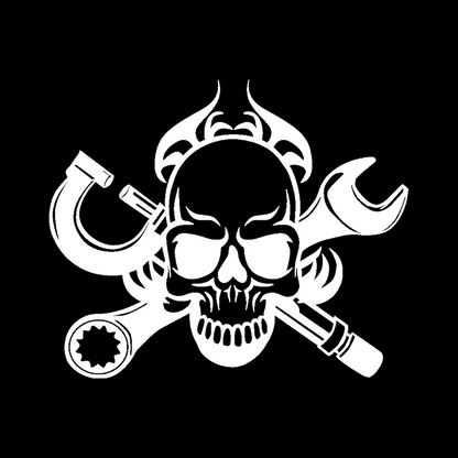 Sticker - SKULL FLAME&WRENCH