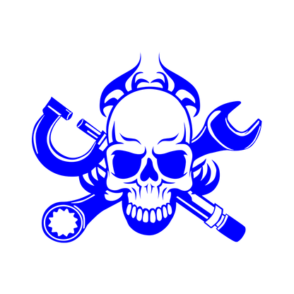 Sticker - SKULL FLAME&WRENCH