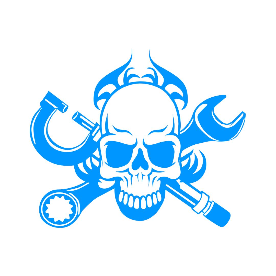 Sticker - SKULL FLAME&WRENCH
