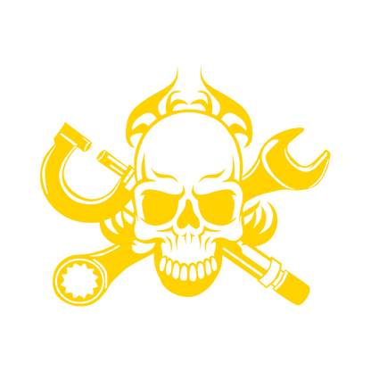 Sticker - SKULL FLAME&WRENCH
