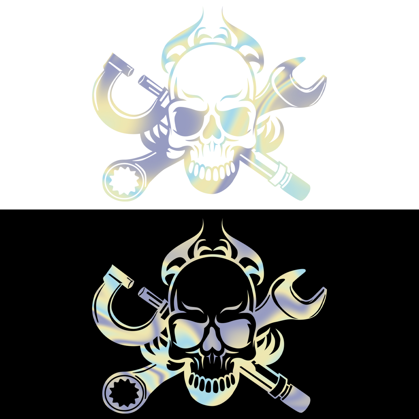 Sticker - SKULL FLAME&WRENCH