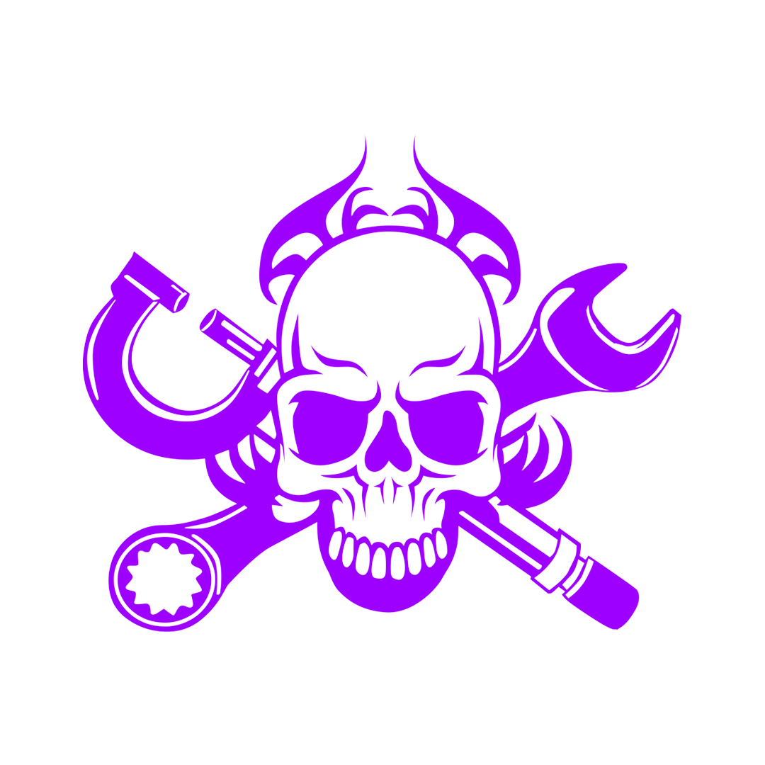 Sticker - SKULL FLAME&WRENCH