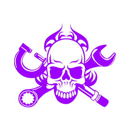 Sticker - SKULL FLAME&WRENCH