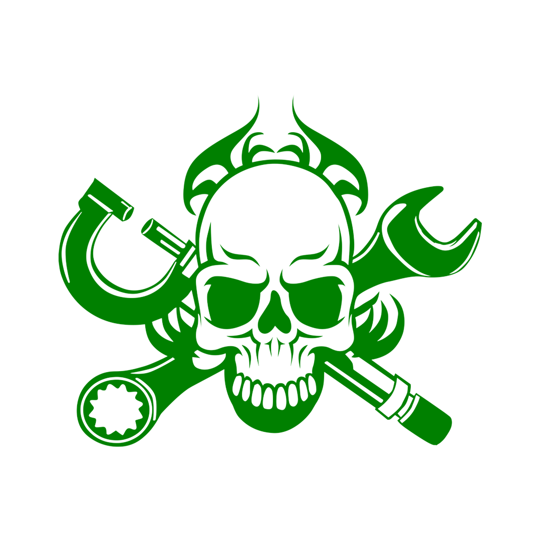 Sticker - SKULL FLAME&WRENCH
