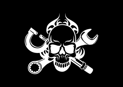 Sticker - SKULL FLAME&WRENCH