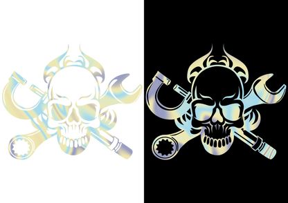 Sticker - SKULL FLAME&WRENCH