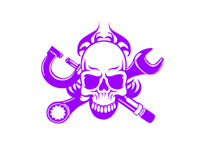 Sticker - SKULL FLAME&WRENCH