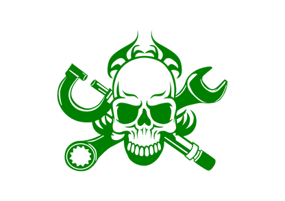 Sticker - SKULL FLAME&WRENCH
